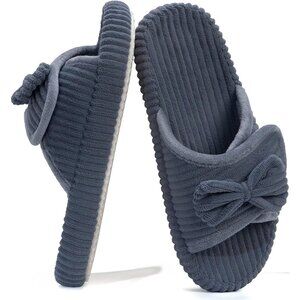 ⚡Woman Grey Arch Support Open Toe Orthopedic Adjustable Home Indoor Slippers